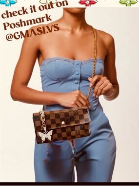 Louis Vuitton DAMIER international vintage converted Crossbody wallet